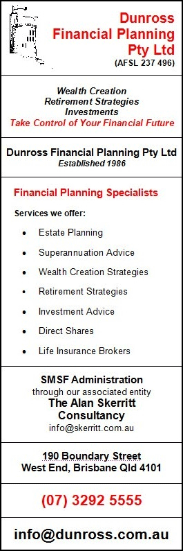 Dunross Financial Planning Pty Ltd (AFSL 237 496)