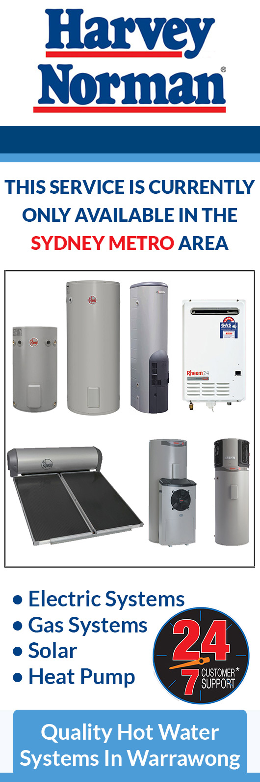 Harvey Norman Emergency Hot Water Solutions
