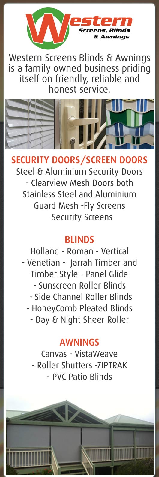 Western Screens Blinds & Awnings