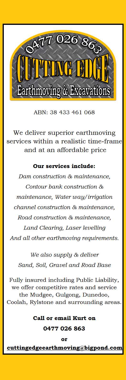 Cutting Edge Earthmoving & Excavations