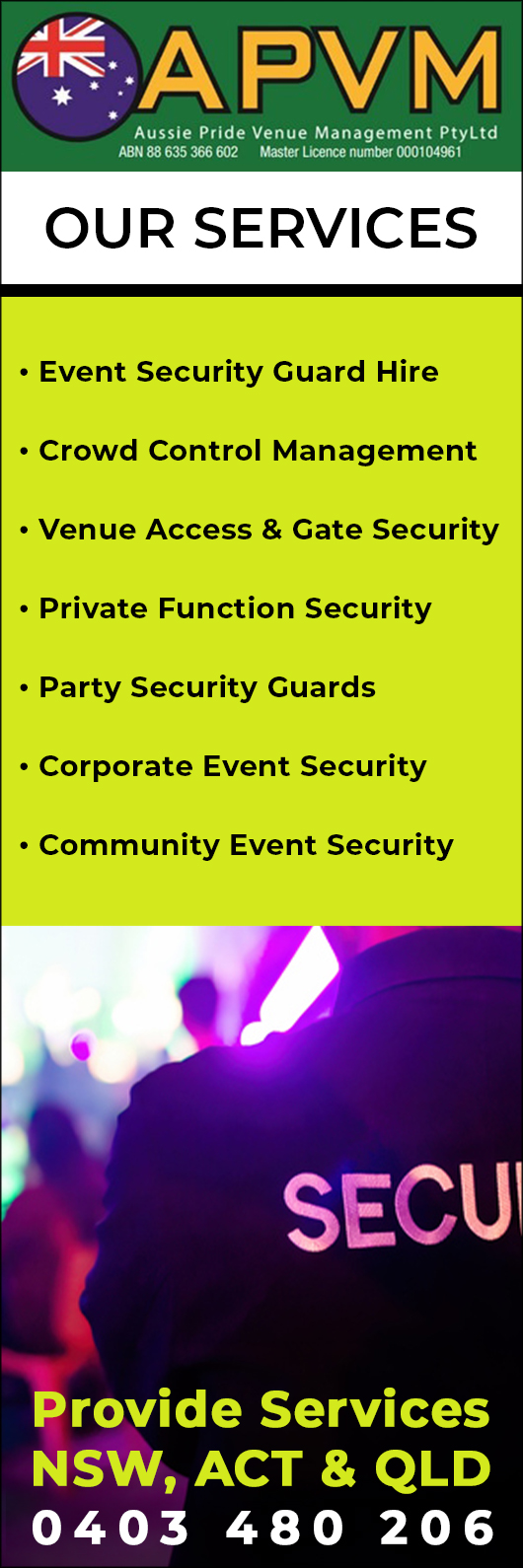 Aussie Pride Venue Management