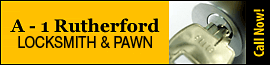 A 1Rutherford Locksmith & Pawn logo