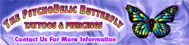 Psychodelic Butterfly Tattoo & Piercing