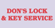 DON'S LOCK & KEY SVC - Marina, CA