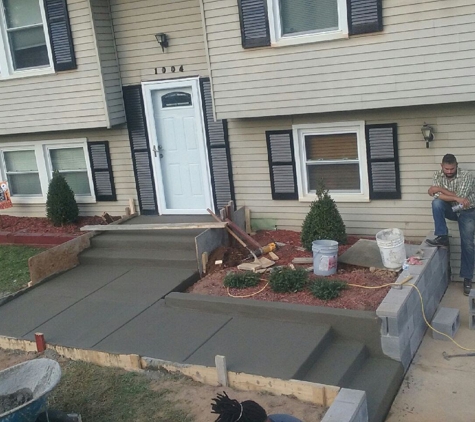 American Veteran General Contractors - Ellicott City, MD. Concrete porch and walkway install