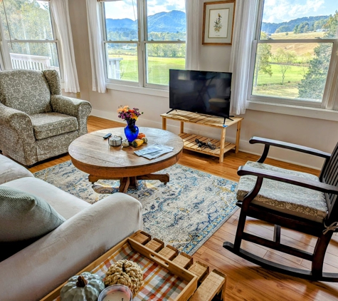 Bed and Breakfast at Asheville Farm - Leicester, NC. main living area with mountain views