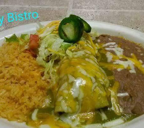 Mystery Bistro - Melbourne, FL. Enchilada Verde platter