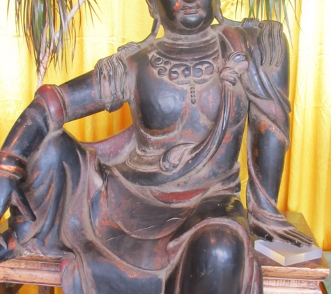 Ming's Asian Gallery - Redmond, WA. Beautiful, Rare Large Antique Royal Kuan Yin Goddess  - Red and black lacquer