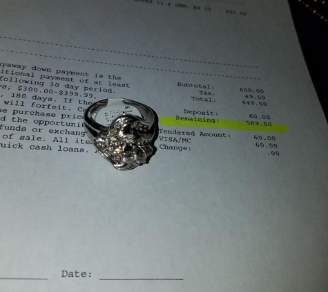 Cash America - San Antonio, TX. Dinner ring I purchased there!  I got it at 1/2 off~!!!