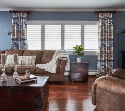 Bellissima Designs, llc - Somerville, NJ. Plantation shutters with stationary side panels