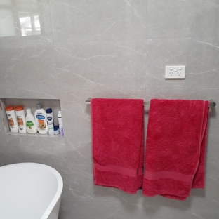 Brett Hoban Plumbing Pty Ltd - Swansea, NSW. new niche towel rail & powerpoint