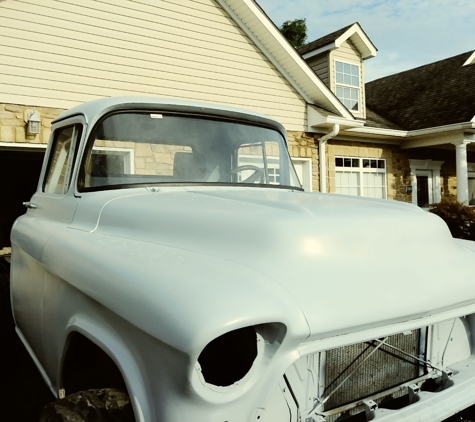 Tony's Glass Service - Bunker Hill, WV. Antique vehicle windshield installation