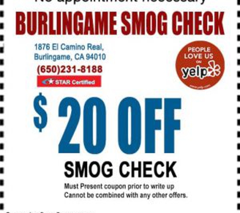 Burlingame Smog Check - Burlingame, CA