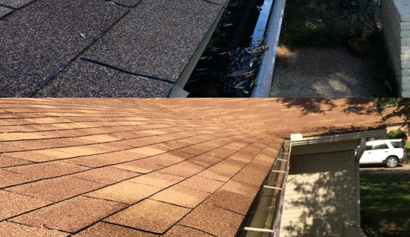 Fernando's Lawn Service - Valley mills, TX. Gutter cleaning job! before and after