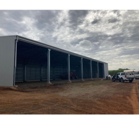 McHUGH STEEL FRAMING. 7 Bay Farm Machinery Shed - Built in Alloway - Shale Grey