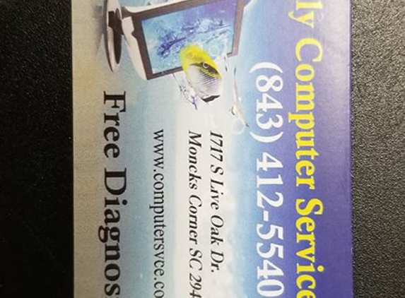 Friendly Computer Service - Moncks Corner, SC. This is the business card I placed it on my computer.