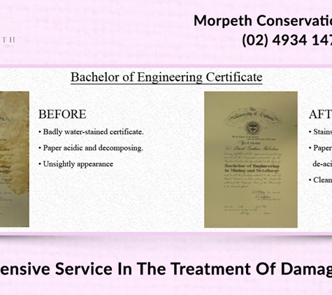 Morpeth Conservation Studio - Morpeth, NSW. Comprehensive Service In The Treatment Of Damaged Paper