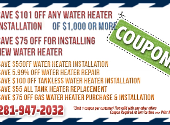 Water Heater Repair Cinco Ranch - Katy, TX