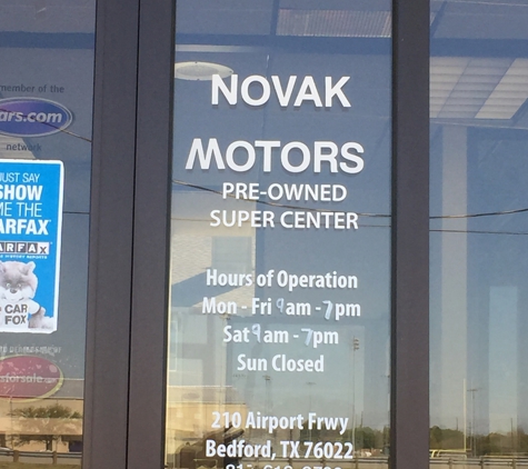 Novak Motors - Bedford, TX. Call today!!