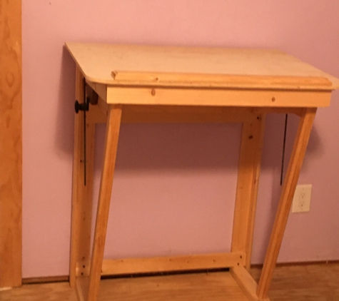 The Tinker & The Tailor - Bryan, TX. Drafting table construct w adjustable pivoting tabletop - by The Tinker 2020