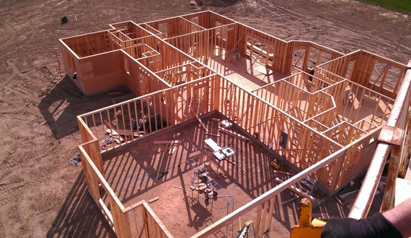 Nye Construction - Milton Freewater, OR. Aerial view of home in progress