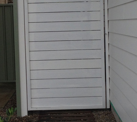 All Around Fencing - Gerringong, NSW. Custom built timber slat gate.