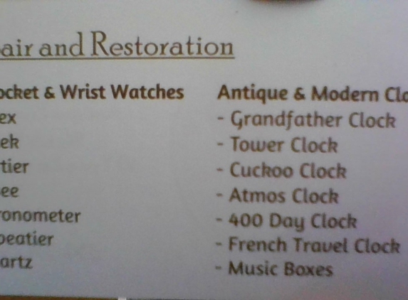 Antique Clock & Watch Repair - Jan Kowalczyk - Naples, FL