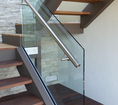 Local Glass - Irvine, CA. Hand Rail Through Glass in Laguna Beach, CA.