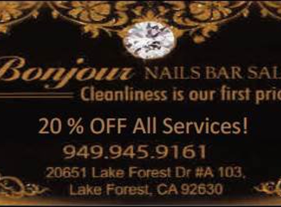 Bonjour Nails Bar Salon - Lake Forest, CA