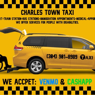 CHARLES TOWN TAXI - Charles Town, WV. The English side of the business Card