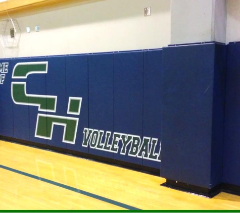 Sports Venue Padding by Artistic Coverings, Inc. - Cerritos, CA. SportsVenuePadding.com | Indoor wall and post padding | Volleyball court | CH Volleyball