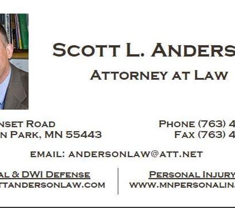 Anderson  Law Office Scott L Anderson. Business Card