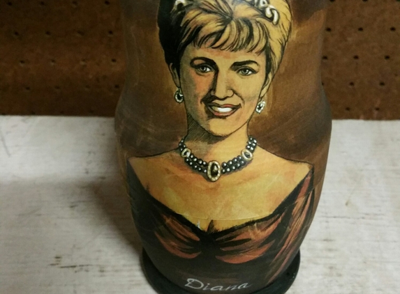 The Painted Lady Consignment - Buffalo, NY. Made in Russia: Memoir of Princess Diana: Original Nesting Matryoshka Nesting Doll Containing Other Sainted Humanitarians Inside