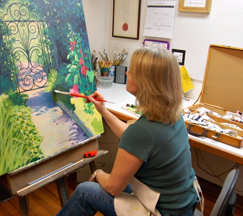 Artistic  Eyes Studio - Concord Township, OH. Working on an acrylic of the Cleveland Botanical Gardens.