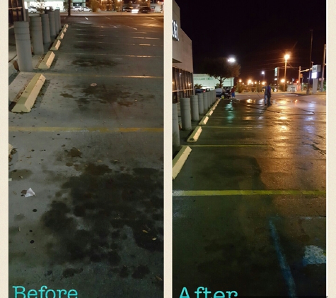 P&A Pressure Washing - Eagle Pass, TX. Concrete Wash- pressure washed the parking lot of a local business.