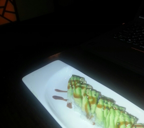 Samurai Japanese Restaurant - Albany, NY. Happy Hour Sushi. Those dark green lines are the layers of avocado. Amazing.