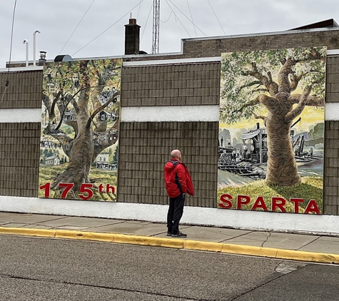 Mural by Design - Grand Rapids, MI. Site-specific mural installation created to celebrate the 175th anniversary of Sparta Township in Michigan.