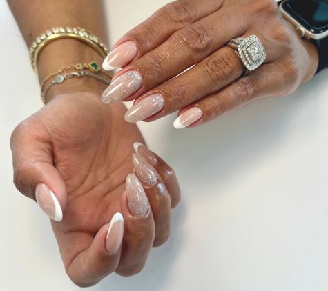 Angel's Nails and Beyond - Miami, FL. Medium lengh acrylic nails with french design