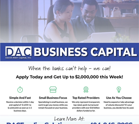 DAC Funding Solutions - Atlanta, GA. Business Capital Starting at $2k