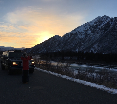 Greatland Taxi And Tours Service - North Pole, AK. Winter adventure sunset in the mountains