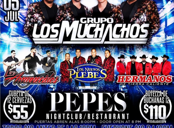 Pepe's Night Club - San Bernardino, CA. Viernes 5 de Julio 