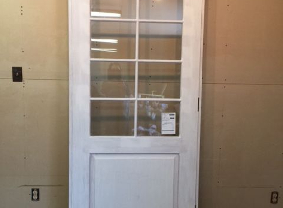 Jim Illingworth Millwork, LLC - Adams, NY. Custom wood custom exterior door unit with insulated glass and simulated mullions, project in NYC.