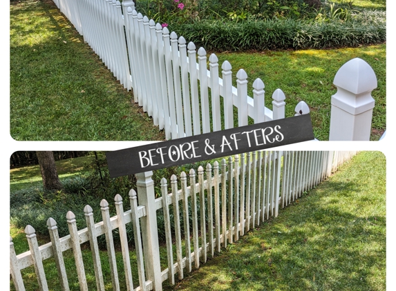 Skilled Pugs - Euharlee, GA. Vinyl fence cleaning