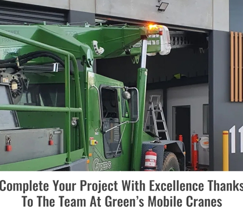 Green's Mobile Crane Hire - Malmsbury, VIC. Complete Your Project With Excellence Thanks To The Team At Green’s Mobile Cranes