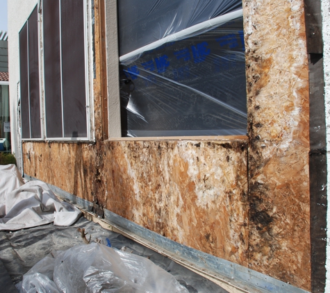 HomePRO - Fair Oaks, CA. Water Leak Repair on Stucco Home in Elk Grove with Dry-rot in the Wood Sheeting.