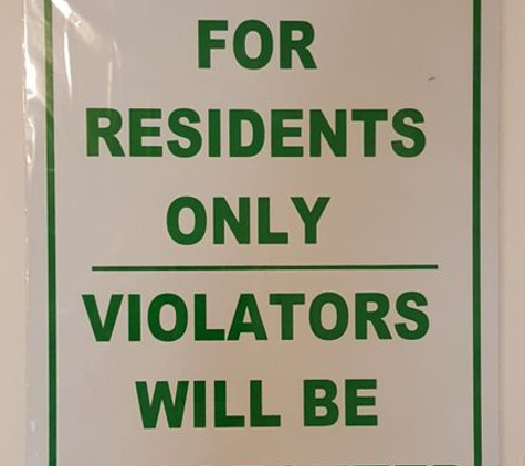 HPD SIGNS - Brooklyn, NY. DUMPSTER FOR RESIDENTS ONLY VIOLATORS WILL BE PROSECUTED SIGN