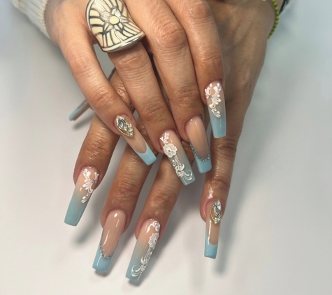 Angel's Nails and Beyond - Miami, FL. LV Acrylic nails with  design