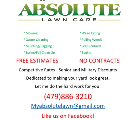 Absolute Lawn Care - Pottsville, AR