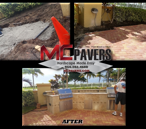 M & C Pavers Inc - Pompano Beach, FL. New pavers and outdoor kitchen.