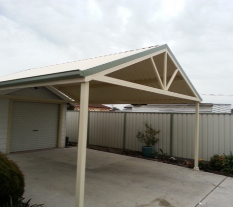 Judds Garages - Edgeworth, NSW. Gable Roof Carport With Gable Infill Feature